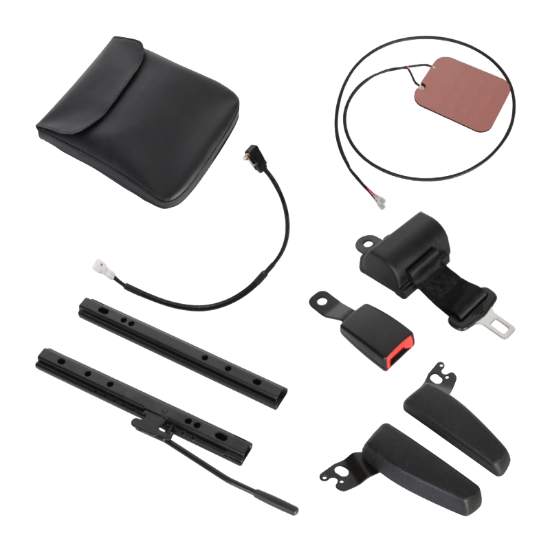 BF1-2 Sedile per carrello elevatore con schienale ribaltabile in vinile nero economico per flotte di veicoli da magazzino