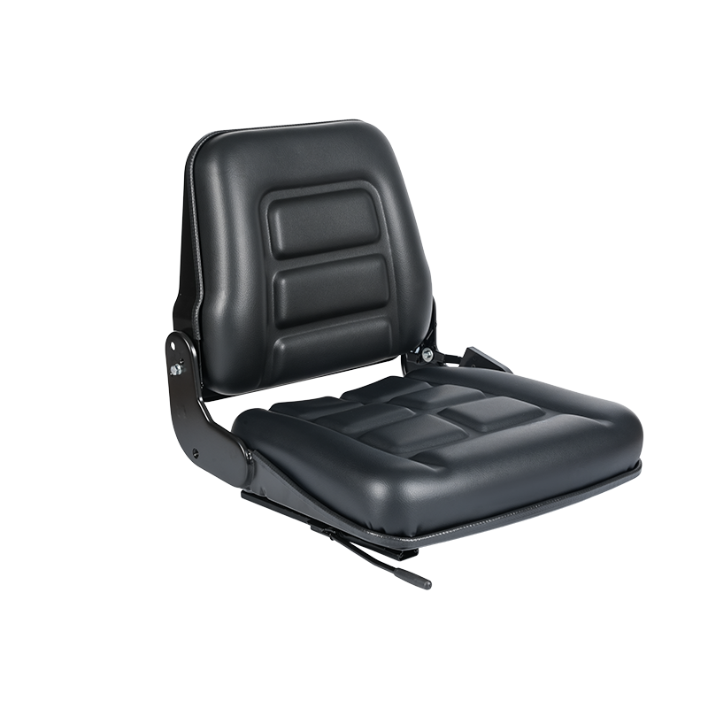 BF1-2 Sedile per carrello elevatore con schienale ribaltabile in vinile nero economico per flotte di veicoli da magazzino