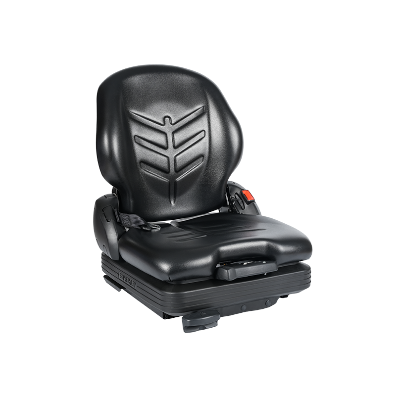 Sedile a sospensione meccanica sostitutivo in vinile a basso profilo BF16 per carrelli elevatori per movimentazione materiali - Nero con EN13490 IT1+IT2